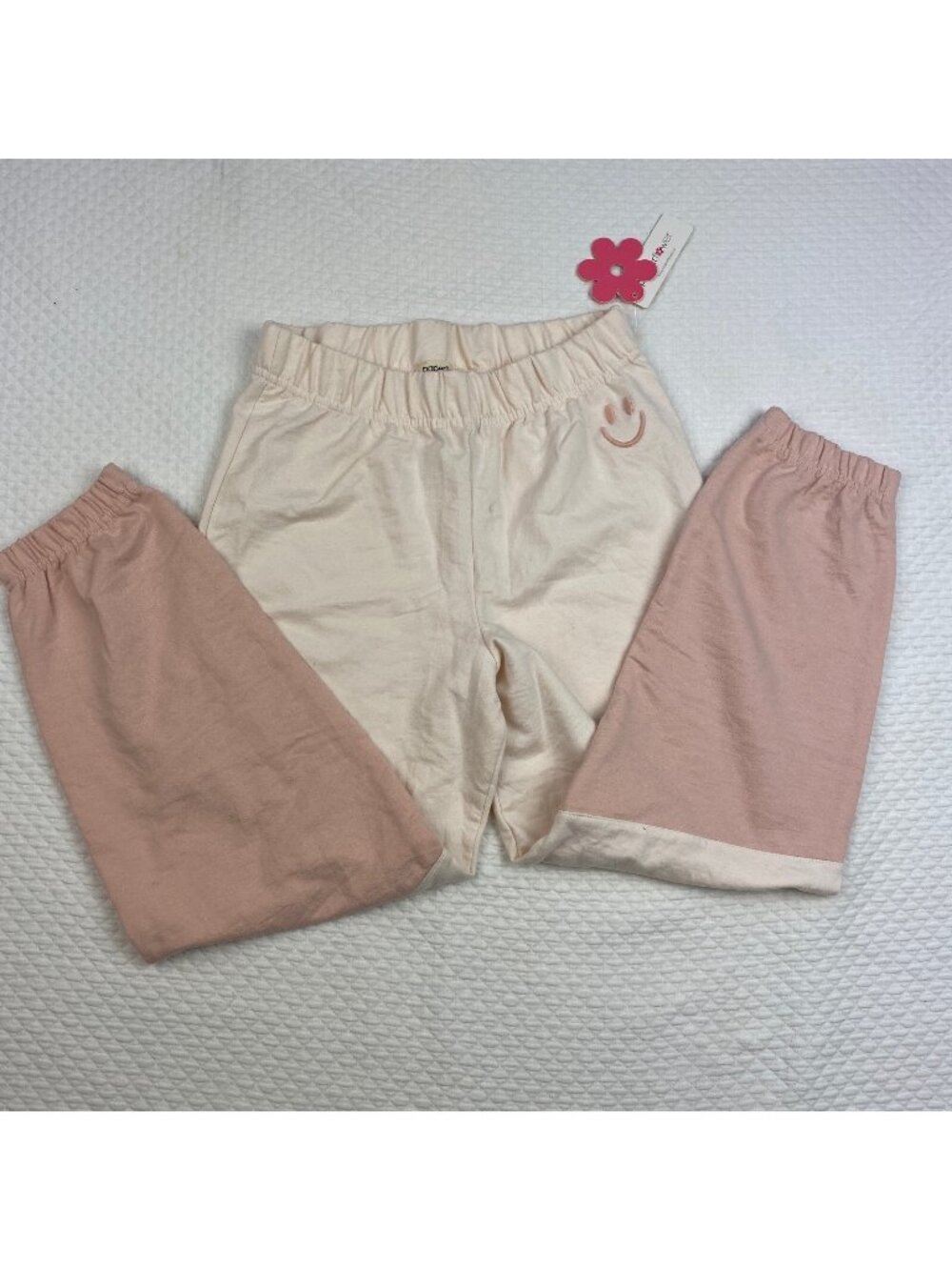 NWT Paperflower Sweatpants Girls Size 14 XL Embroidered Peach Smile Pants $48